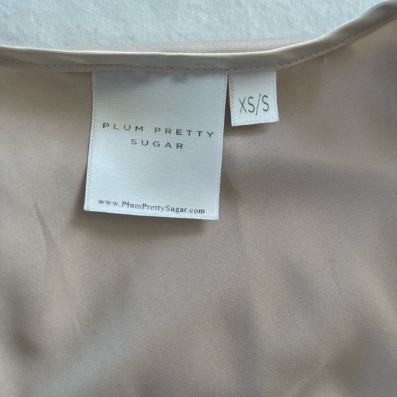 PLUM PRETTY SUGAR cream robe kimono flutter sleeve XS/S bridal wedding boudoir - Picture 6 of 7